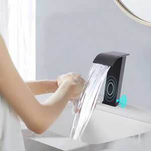 Wasserfall Bad Waschtischarmatur heißes/kaltes Wasser Infrarot Sensor Wasserhahn - Bild 1 von 24