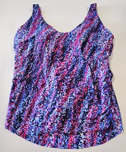 Trajes de baño para todas las mujeres talla grande 32 imitación tankini traje de baño de una pieza azul - Imagen 1 de 6