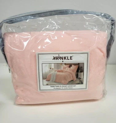 Swift Home Microfiber Washed Crinkle Duvet Cover Set in Rose Blush, Twin/Twin XL - Image 1 of 4