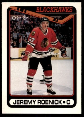 1990-91 O-PEE-CHEE Hockey Rookie Card #7 - JEREMY ROENICK, Chicago Blackhawks - Image 1 of 2