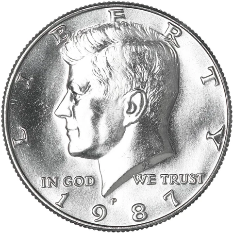 1987 P Kennedy Half Dollar CN-Clad Gem BU US Coin Cover
