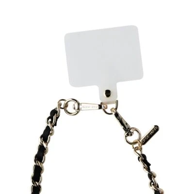 Case-Mate Phone Crossbody Adjustable Smartphone Leather & Gold Chain - Black - Image 1 of 2