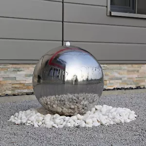 CLGarden Edelstahl Springbrunnen ESB5 Kugel groß LED Beleuchtung Kugelbrunnen - Bild 1 von 5