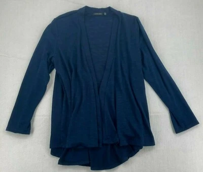 Suéter mediano para mujer Notations manga larga azul frente abierto Foto 1 de 4