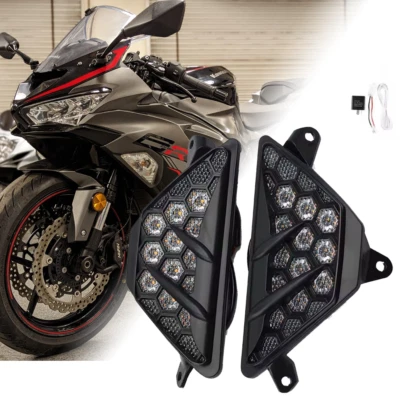 Luz LED intermitente delantera para Kawasaki 2016-2023 ZX6R para 2023-2024 ZX4RR ZX4R Foto 1 de 4