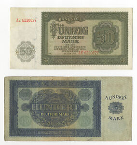 DDR Notenbank - 50 + 100 Mark    ( Orginalscheine )
