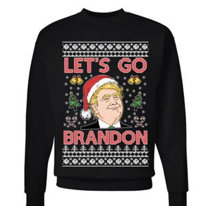 Lets Go Brandon Ugly Navidad Suéter Divertido Santa Trump Biden Sudadera Unisex - Imagen 1 de 8