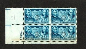 1941-3 U.S. 5 c Blue China Resistance Plt#Blk of 4 Sc#906 M/NH/OG Gem - Picture 1 of 1