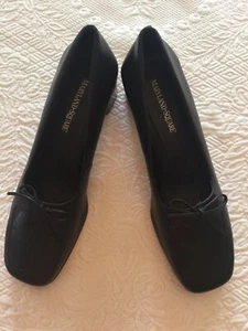 Mocasines/Bombas Maryland Cuadradas Cuero Negro Croco “Paige” Hechas en Brasil Talla 9 N - Imagen 1 de 10