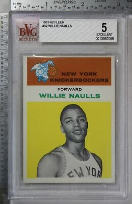 1961 Fleer Basketball #32 Willie Naulls New York Knickerbockers BVG 5 Excellent - Image 1 of 3