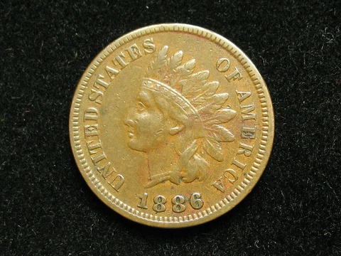 MUST GO SALE!  XF 1886 INDIAN HEAD CENT PENNY w/ DIAMONDS & FULL LIBERTY 21B Cover