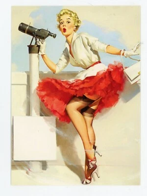 Reproducción Postal Personas Mujer Modelo Cromo Pin Up 4x6 Rubia Sin Publicar Foto 1 de 2