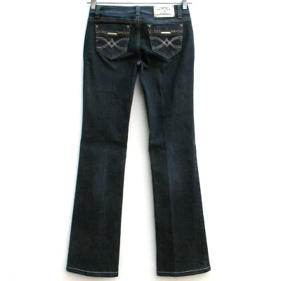 L.A. Idol Bootcut 28 x 31 Rhinestone Embroidered Stretch Dark Wash Sz 29 (tag) - Image 1 of 4