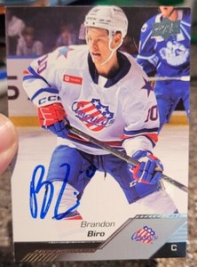 AUTOGRAPHED 22-23 UpperDeck AHL Signed Brandon Biro Buffalo Sabres Amerks Auto a