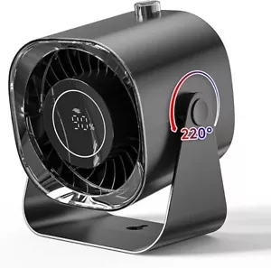 Desk Fan,Small Table Fans for Bedroom,220 ° Tilt,Digital Display,100 speed fan - Picture 1 of 6