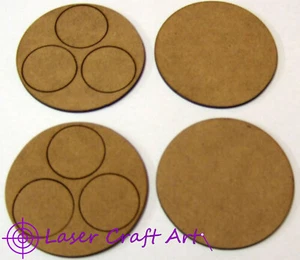 2 mm MDF 60 mm runde Sockel für 3 Figuren, 2er Set geeignet für Bolt Action - Bild 1 von 2