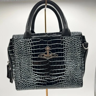 VIVIENNE WESTWOOD крокодила печать мини Дамская сумка подлинность * ранг AB * из Японии - Изображение 1 из 4