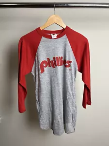 Vintage 70's Logo 7 Philadelphia Phillies Tee T-Shirt Adult Size Medium Raglan - Picture 1 of 13