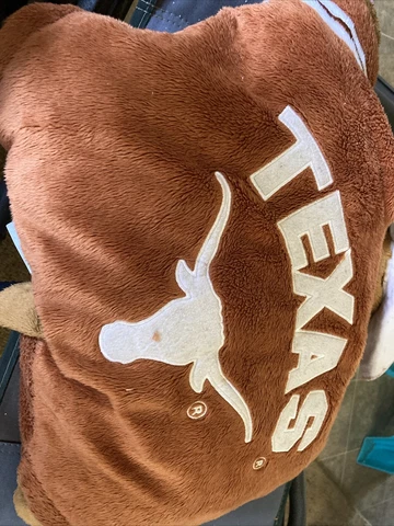 Texas Longhorns Bevo 18" University of Texas UT NCAA Mascot Plush Pillow Pet Cover