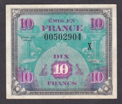 [AU] Replacement 1944 France AMC 10 Francs P-116a* 00502904 [013-2] - Image 1 of 2