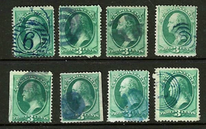 Fancy Cancel Collection Color Cancel 3 Cent Washington Banknote 1871-83 US 71F22 - Picture 1 of 3