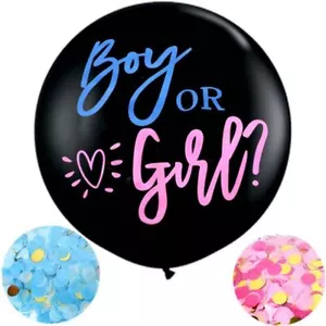 Riesiger 36" Gender Reveal Ballon mit Konfetti - BLAU UND ROSA UK VERKÄUFER - Bild 1 von 3