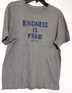 Life is Good Kindness Is Free Grey Tee Shirt Medium Women's - Picture 1 of 10