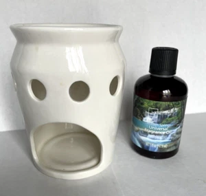 Eleganter Kerzenhalter Ölwärmer weiß/creme mit Duftöl inklusive! 5 ZOLL H - Bild 1 von 9