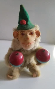 Vintage Aufziehaffe mit Maracas und Hut. Es funktioniert.West Germany,50er Jahre - Bild 1 von 4