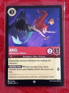 Disney Lorcana Inklands - Ariel - Coleccionista Aventurero - Súper Raro COMO NUEVO - Imagen 1 de 7