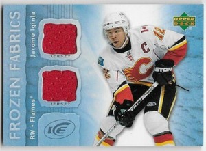 07/08 UPPER DECK ICE FROZEN FABRICS DUAL JERSEY Jarome Iginla #FFJI
