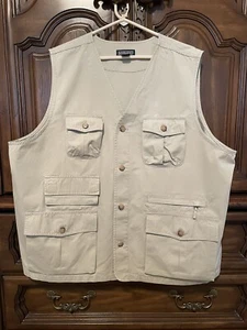 Lands End Khaki Fishing Hunting Utility Vest. XL 46-48 Regular - Picture 1 of 7