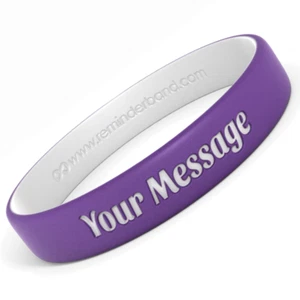 Custom Engraved Silicone Wristbands - Personalized Luxe Rubber Bracelets - Picture 1 of 43