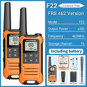 2Pz Trasmittente Baofeng F22 Walkie Talkie Pmr Frs Lungo Raggio Ricaricabile USB - Foto 1 di 12