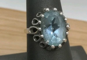 Lovely KABANA Large Blue Swiss Topaz Sterling Silver 925 Ladies Ring 7 - Picture 1 of 8