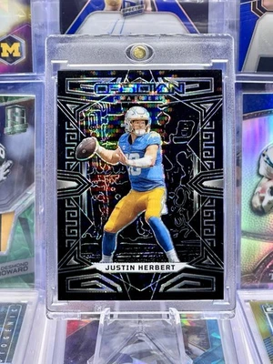 2023 Obsidian Asia Black Silver Pulsar Prizm Justin Herbert Los Angeles Chargers - Image 1 of 2