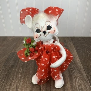 2008 Annalee Valentine's Day Sweetheart Girl Mouse Doll Figure 10" ❤️ - Picture 1 of 8