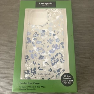 KATE SPADE Case Protective For IPHONE 16 Pro Max Blue Clear Floral - Photo 1 sur 5