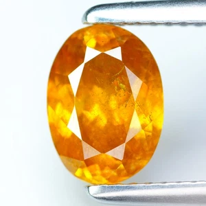 2.40 Ct Perfect Oval 9.1 x 6.6 MM 100% Natural Yellowish Orange Spain Sphalerite - Picture 1 of 8