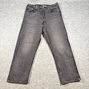 Levis Jeans Damen 32 schwarz Ribcage Straight Ankle High Rise Button Fly Stretch - Bild 1 von 13