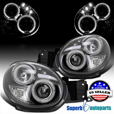 Fits 2002-2003 Subaru Impreza WRX Black Halo Projector Headlights LED Bar 02-03 Foto 1 de 4