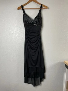 Vtg Ruby Rox Babydoll Fit and Flare Midi Dress Black Sparkly Tank Y2K Prom Sz S - Picture 1 of 10