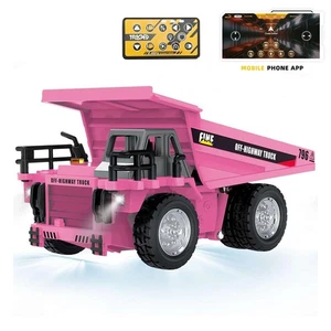 RC Dump Truck 1/64 Mini Car Engineering Vehicle Bluetooth Remote Control Tipper - Picture 1 of 2