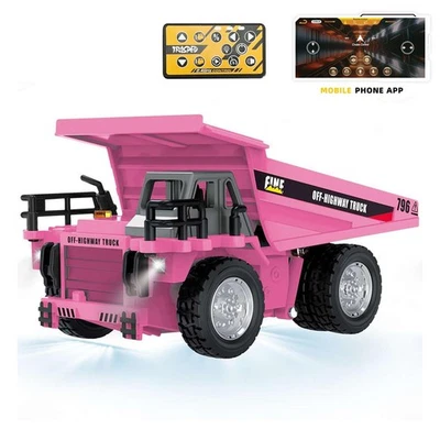 RC Dump Truck 1/64 Mini Car Engineering Vehicle Bluetooth Remote Control Tipper - Image 1 of 2