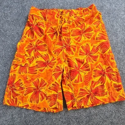 Pantalones Cortos Hebilla BKE Húmedos para Hombres Talla 32 Naranja Floral Hawaiano Playa Natación Foto 1 de 4