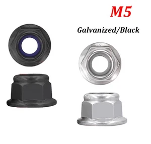 M5 Carbon Steel Galvanized/Black Anti Tooth Flange Anti Loosening Nut - Picture 1 of 3