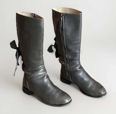 VALENTINO GARAVANI⚡️Corset Cordones Arco Espalda Medio Becerro Cuero Botas de Montar 37/7US Foto 1 de 4