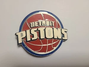 PEWTER DETROIT PISTONS BELT BUCKLE, METAL NBA BUCKLES BASKETBALL - Picture 1 of 2