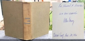 BOOK-HARDCOVER~SIGNED AUTOGRAPHED~1959 ADVISE AND CONSENT~ALLEN DRURY~BREAD LOAF - Picture 1 of 23