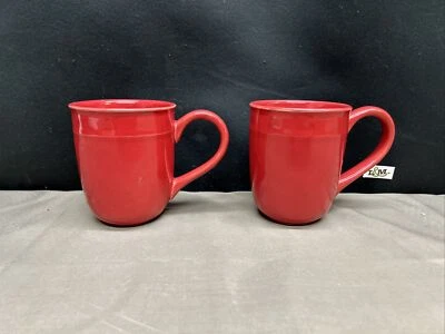 Set Of 2 ~ Food Network Fontina Red Mugs - Image 1 of 4